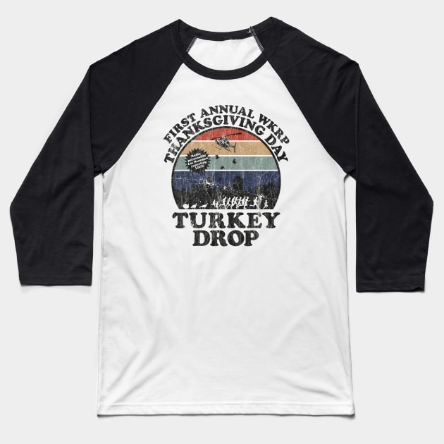 First Anual Turkey Drop Baseball T-Shirt by mobilmogok99